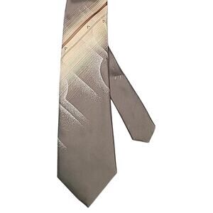 VTG Pauline Trigère Taupe Tie 70s Business Formal